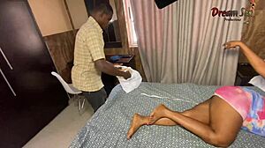 Delivery Guy Fucks Oiled Big Ass Ebony Big Tits Squirting Creampie Doggystyle Full!