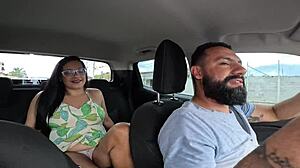 raquel loves car anal blowjob then bareback pussy pounding