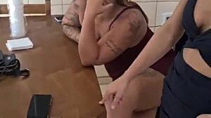 Friends Chatting Turns to Exhibitionist Flashing and Hard Vara Action