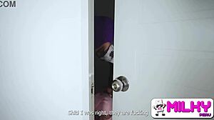 Hey stepson watch your big tits stepmom fuck three burglars right here!