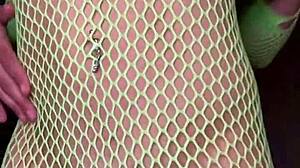 Petite Latina Nadia Diamo Twerks Hot Ass in Fishnet Bodysuit with Slow Motion Tease