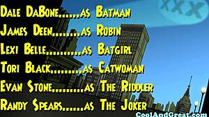 superhero babe eagerly takes facials in wild threeway parody romp