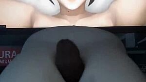 mei chichi's swollen tits crushed in hot titfuck