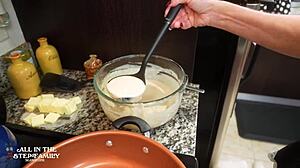 i sneak under breakfast table sucking stepmom kymber leigh's monster cock handjob pov