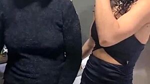 Friends Chatting Turns to Exhibitionist Flashing and Hard Vara Action