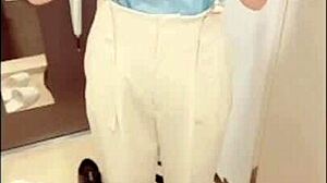 under her clothes hides cute lingerie and naughty body white-skinned beauty maria stripped right at home