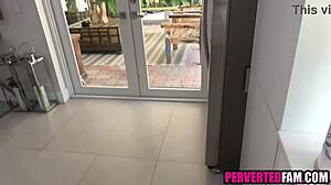 Stepdaughter tempts stepdad into forbidden bedroom fuck