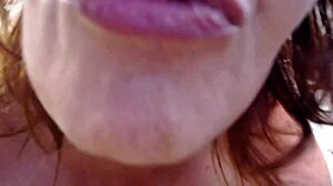 Fat redhead mature Dawnskye dances naked writing name on belly in slow mo