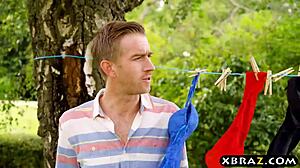 wanna see this huge dick neighbor pounding wife cassidy klein's pussy outdoors next door?