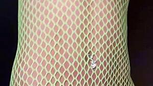 Petite Latina Nadia Diamo Twerks Hot Ass in Fishnet Bodysuit with Slow Motion Tease