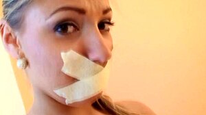 krystal swift's huge natural tits get taped up tight for play