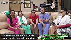 Male Nurse Sneaks Breaktime Masturbation on Exam Table Closeup