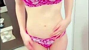 under her clothes hides cute lingerie and naughty body white-skinned beauty maria stripped right at home