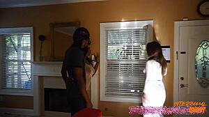 curvy pawg bbw invites muscular black neighbors for outdoor bbc threesome pounding