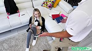 Lily Larimar Ditches School for Big Cock Deepthroat Doggystyle and Petite Teen Riding