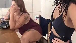 Friends Chatting Turns to Exhibitionist Flashing and Hard Vara Action