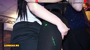 What happens when hot lesbians kiss passionately at the wild nightclub party?