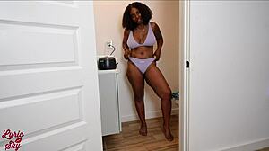 First-time waxing hairy ebony pussy big tits ass worship