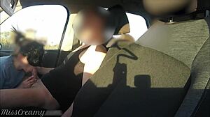 Stranger Catches Wife Sucking Cock in School Parking Lot Car Quickie - Misscreamy