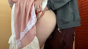 Hot college redhead maid girlfriend couldn't hold back fucking me outdoors in public quickie