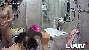 Tattooed Alice and Lucien Shower Flashing Pussy Tits Morning Routine