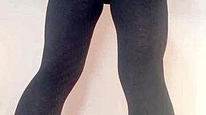 Whoa check out this curvy Colombian stepmom's massive cameltoe pussy in leggings masturbating hard for her stepson