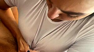 yoya grey's wet clothed pussy rides big cock as 18yo waitress