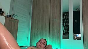 barely legal teen's massive squirting orgasm explodes from extreme anal dildo fucking