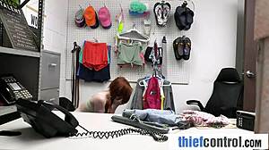 horny 18yo redhead thief pounded hard for candy theft