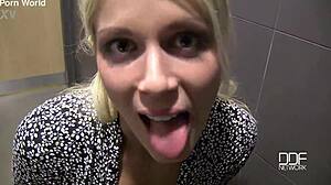 czech college blondes slobber on cock and lick balls pov