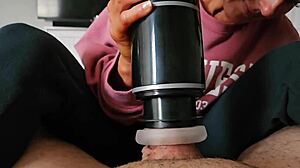 imagine wife jerking neighbor's monster cock with masturbator