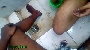 indian shemale shaves for black master's holi slave sex