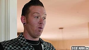 she lured him to kitchen with big tits blonde blowjob then he drilled her pussy rough after muff dive.