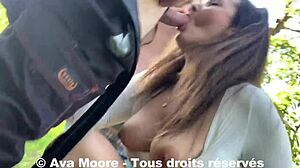 Lucky Dude's Balls Drained by Two Slutty French Girls' Deepthroat Roadside Blowbang!
