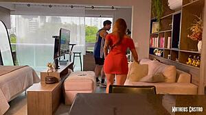 Fitness Latina Tempts with Teaser Blowjob in Condo Flat Before Full Whey Workout Collab