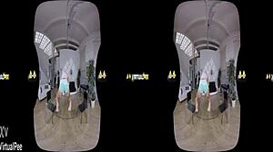 chrissy fox dives into virtual reality blonde european piss adventure