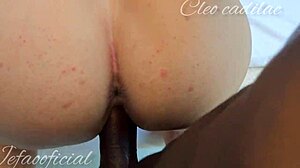 Cleo cadillac wakes covered in cum after brazilian monster cock fisting