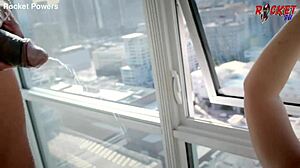 platnium showers tease with pissing mouthfuls in steamy shower cum compilation