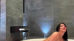 oh man i love playing alone with this big sex toy shoving it deep in my shaved pussy