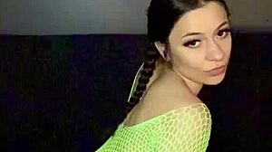 Petite Latina Nadia Diamo Twerks Hot Ass in Fishnet Bodysuit with Slow Motion Tease