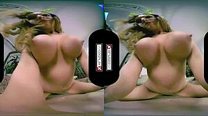 yo poison ivy cosplay vr has this hot redhead's pussy wrecked in garage parody