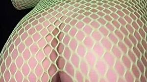 Petite Latina Nadia Diamo Twerks Hot Ass in Fishnet Bodysuit with Slow Motion Tease