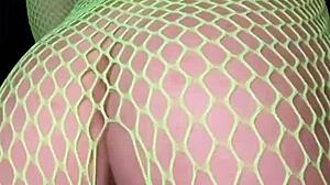 Petite Latina Nadia Diamo Twerks Hot Ass in Fishnet Bodysuit with Slow Motion Tease