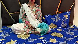 Pregnant Indian bhabhi orgasms hard on devar's cock full Hindi fuck closeup.