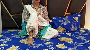 Pregnant Indian bhabhi orgasms hard on devar's cock full Hindi fuck closeup.