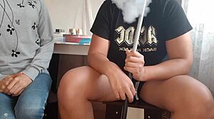 Hookah waitress licks my pussy to orgasm - lesbian brunette action