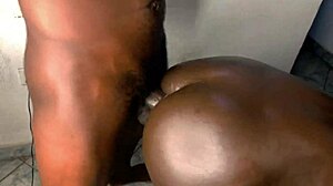 Nigerian babe fights Ghana BBC monster stretching her ebony pussy on desk creampie