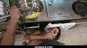 hey stepdaughter why don't you bend over so daddy can fuck you in the kitchen?