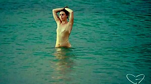 hey charlie forde's wet pussy licked hard by lesbian babe on beach... moans everywhere