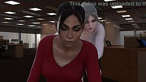 hey ashley and sheva get wild with office antics at work...